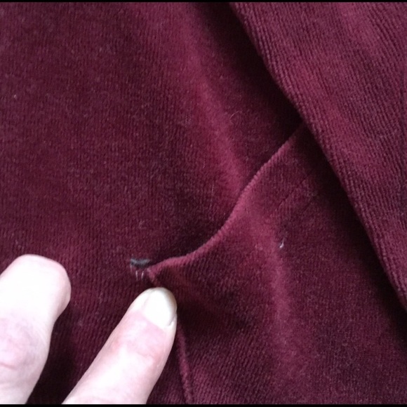 Vintage burgundy velour 1970s zip up sweater​ - Picture 2 of 5